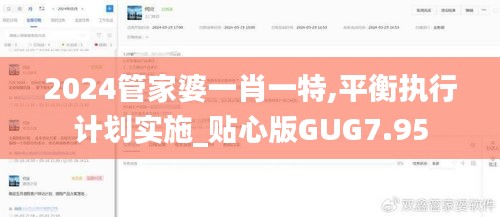 2024管家婆一肖一特,平衡执行计划实施_贴心版GUG7.95