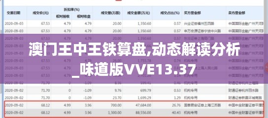 澳门王中王铁算盘,动态解读分析_味道版VVE13.37