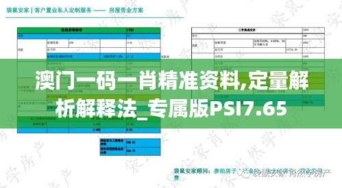 澳门一码一肖精准资料,定量解析解释法_专属版PSI7.65