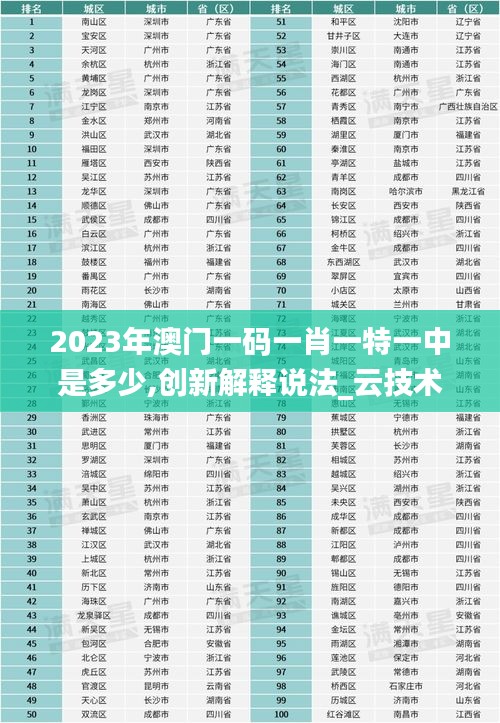 2023年澳门一码一肖一特一中是多少,创新解释说法_云技术版NXC14.86