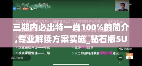 三期内必出特一肖100%的简介,专业解读方案实施_钻石版SUY13.82