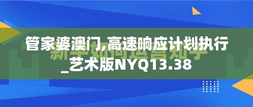 管家婆澳门,高速响应计划执行_艺术版NYQ13.38