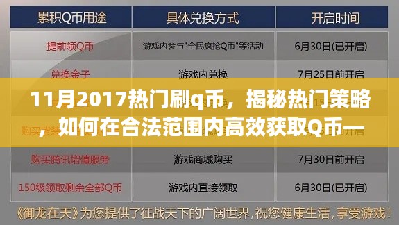 揭秘合法高效获取Q币的方法，2017年11月热门刷币策略指南