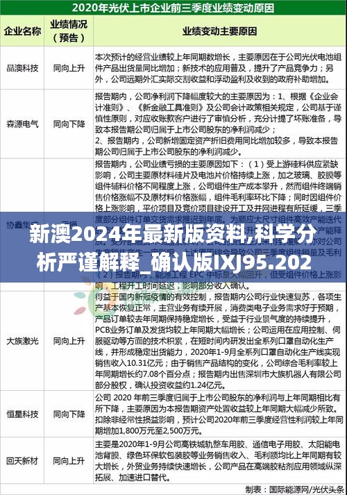 新澳2024年最新版资料,科学分析严谨解释_确认版IXJ95.202