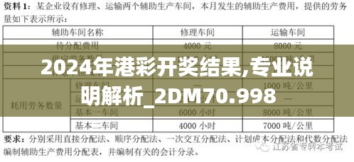 2024年港彩开奖结果,专业说明解析_2DM70.998