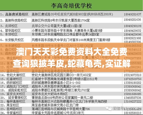 澳门天天彩免费资料大全免费查询狼披羊皮,蛇藏龟壳,实证解析说明_特供款30.530