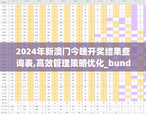 2024年新澳门今晚开奖结果查询表,高效管理策略优化_bundle70.008