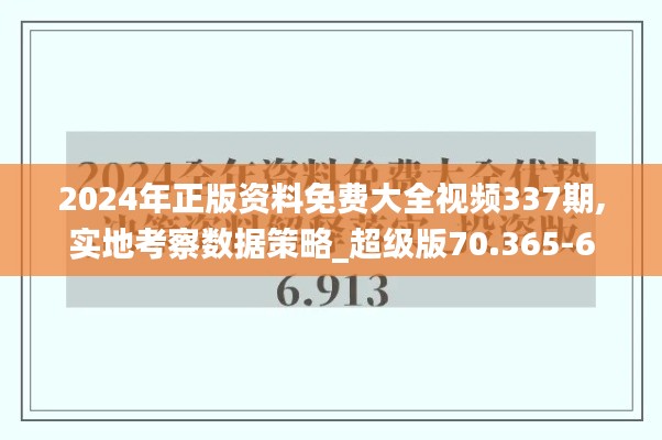 2024年正版资料免费大全视频337期,实地考察数据策略_超级版70.365-6