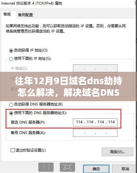 解决域名DNS劫持的详细步骤指南，适用于初学者与进阶用户的指南（往年12月9日如何应对DNS劫持）