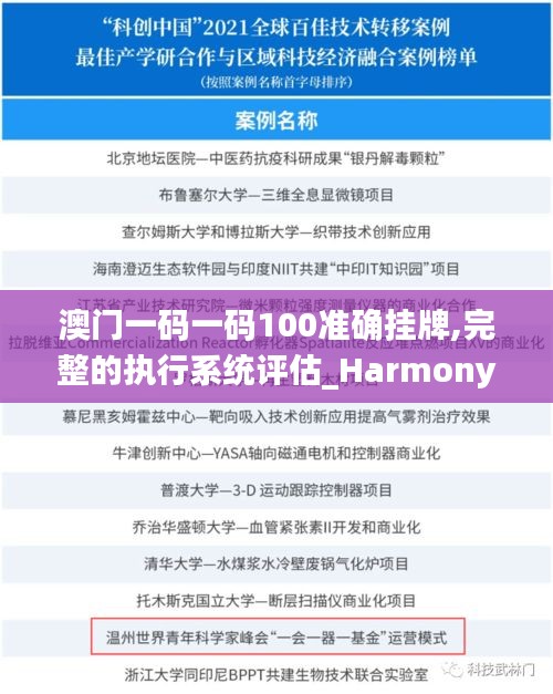 澳门一码一码100准确挂牌,完整的执行系统评估_HarmonyOS8.264