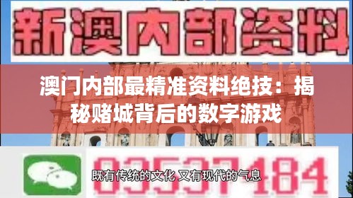 澳门内部最精准资料绝技：揭秘赌城背后的数字游戏