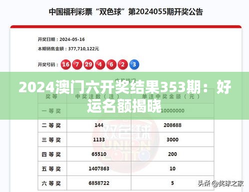 2024澳门六开奖结果353期：好运名额揭晓