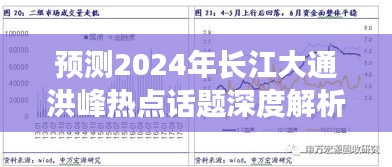 长江大通洪峰热点话题深度解析，预测与应对之道（长江大通洪峰深度解析）