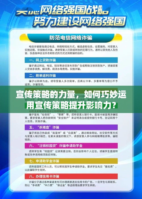 宣传策略的力量，如何巧妙运用宣传策略提升影响力？
